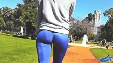 Round Ass Teen In Ultra Tight Shiny Spandex S